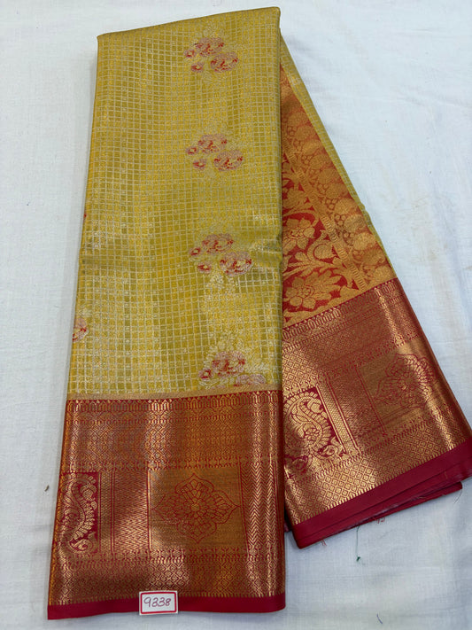 Semi Kanchi Tissue Pattu Saree - Pencil Work