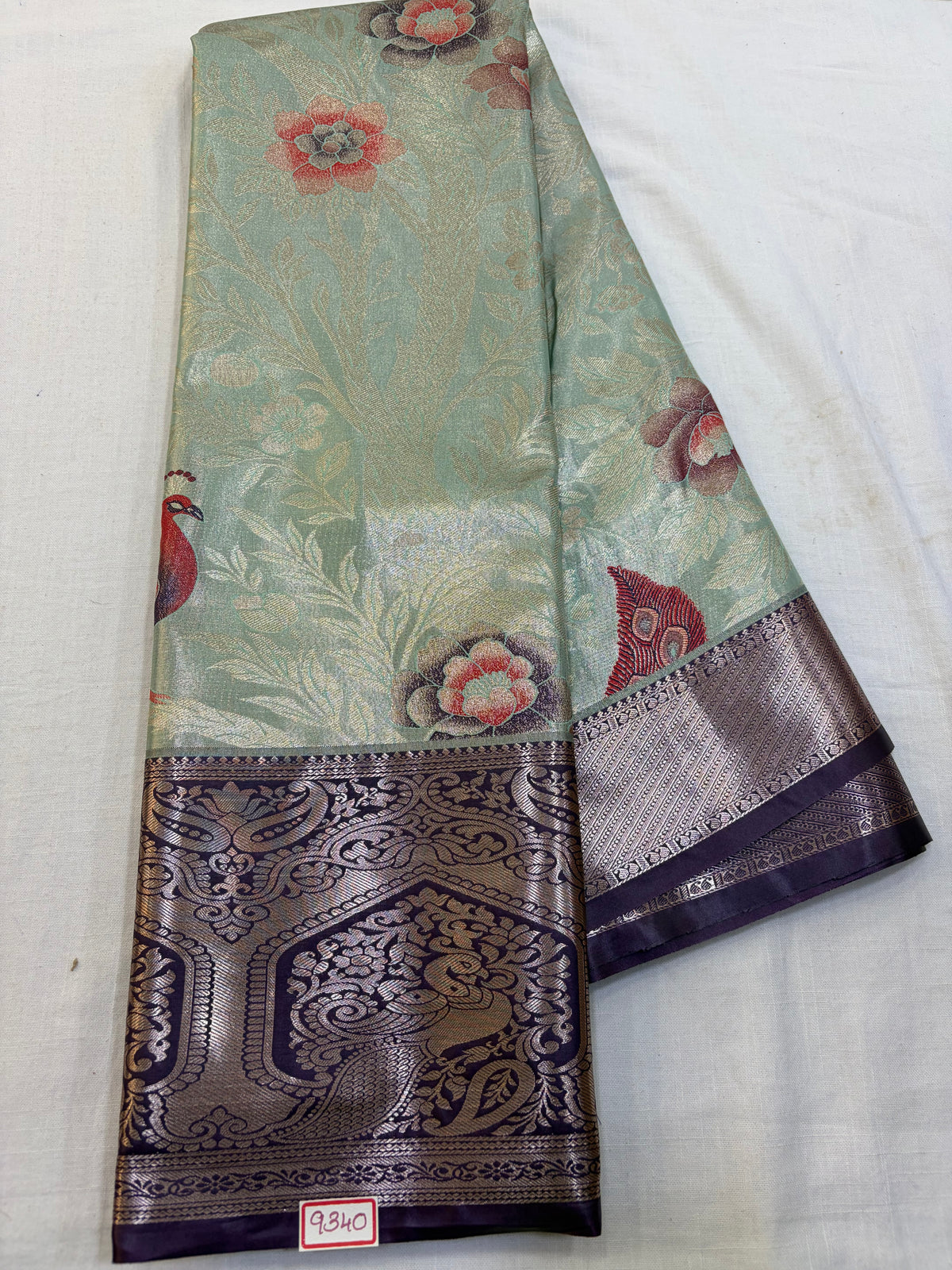 Semi Kanchi Tissue Pattu Saree - Pencil Work