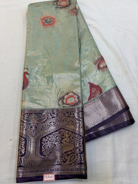 Semi Kanchi Tissue Pattu Saree - Pencil Work