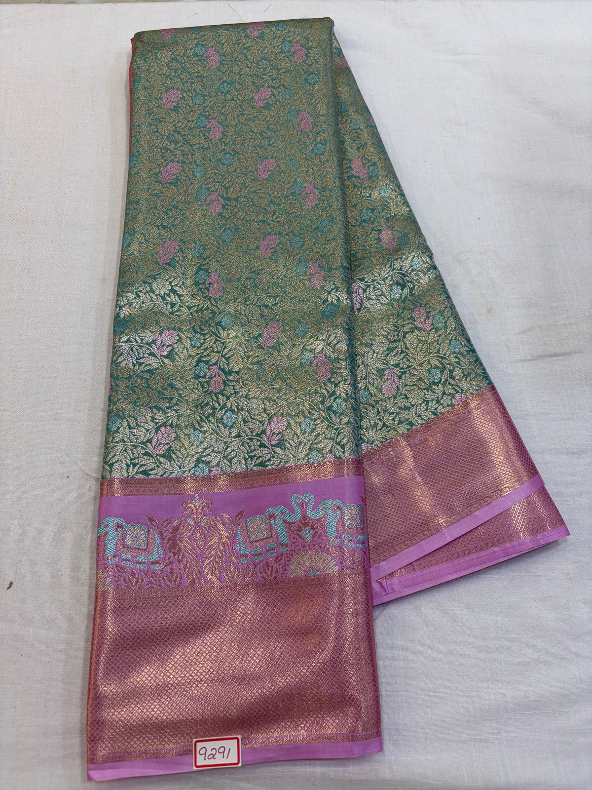 Semi Kanchi Tissue Pattu Saree - Pencil Work