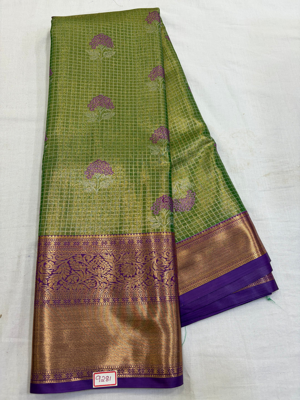 Semi Kanchi Tissue Pattu Saree - Pencil Work