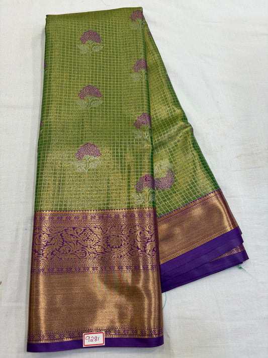 Semi Kanchi Tissue Pattu Saree - Pencil Work