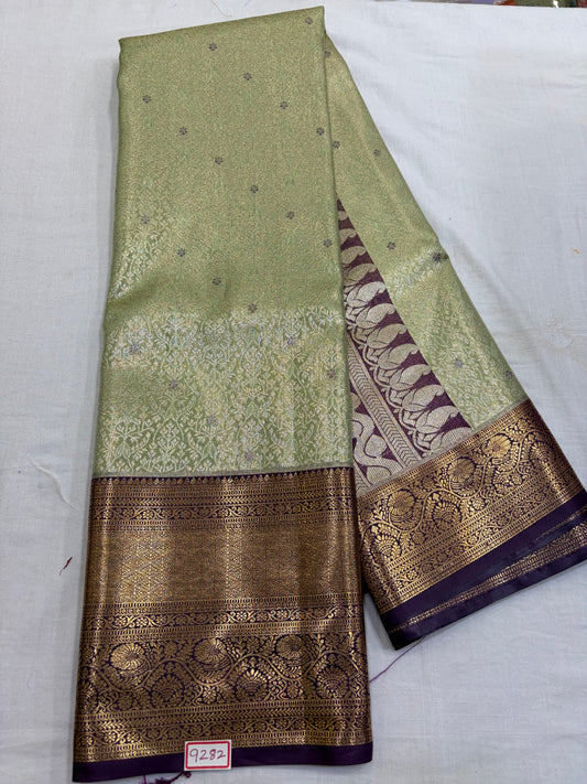 Semi Kanchi Tissue Pattu Saree - Pencil Work