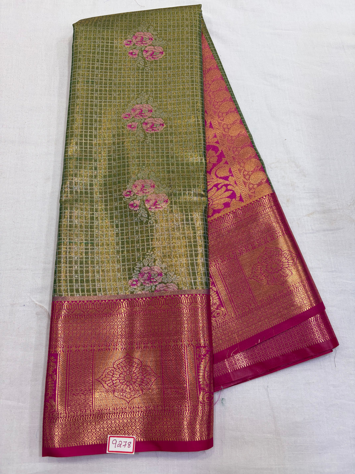 Semi Kanchi Tissue Pattu Saree - Pencil Work