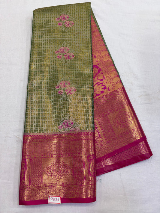 Semi Kanchi Tissue Pattu Saree - Pencil Work