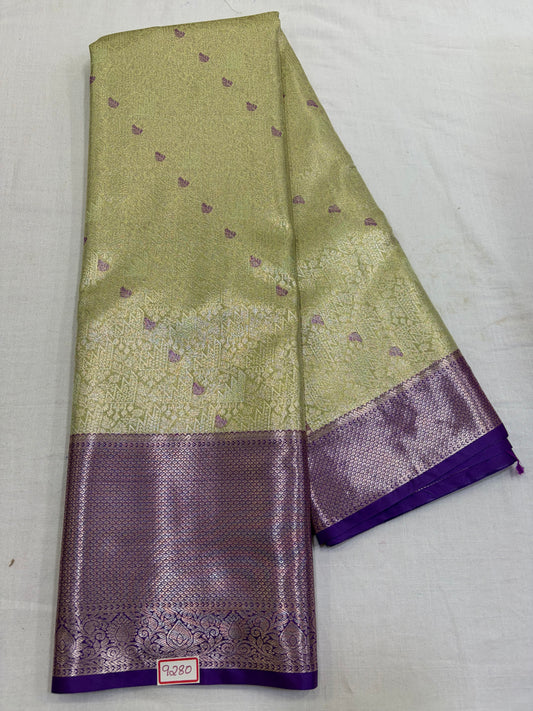 Semi Kanchi Tissue Pattu Saree - Pencil Work