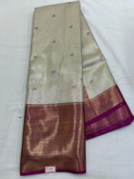 Semi Kanchi Tissue Pattu Saree - Pencil Work
