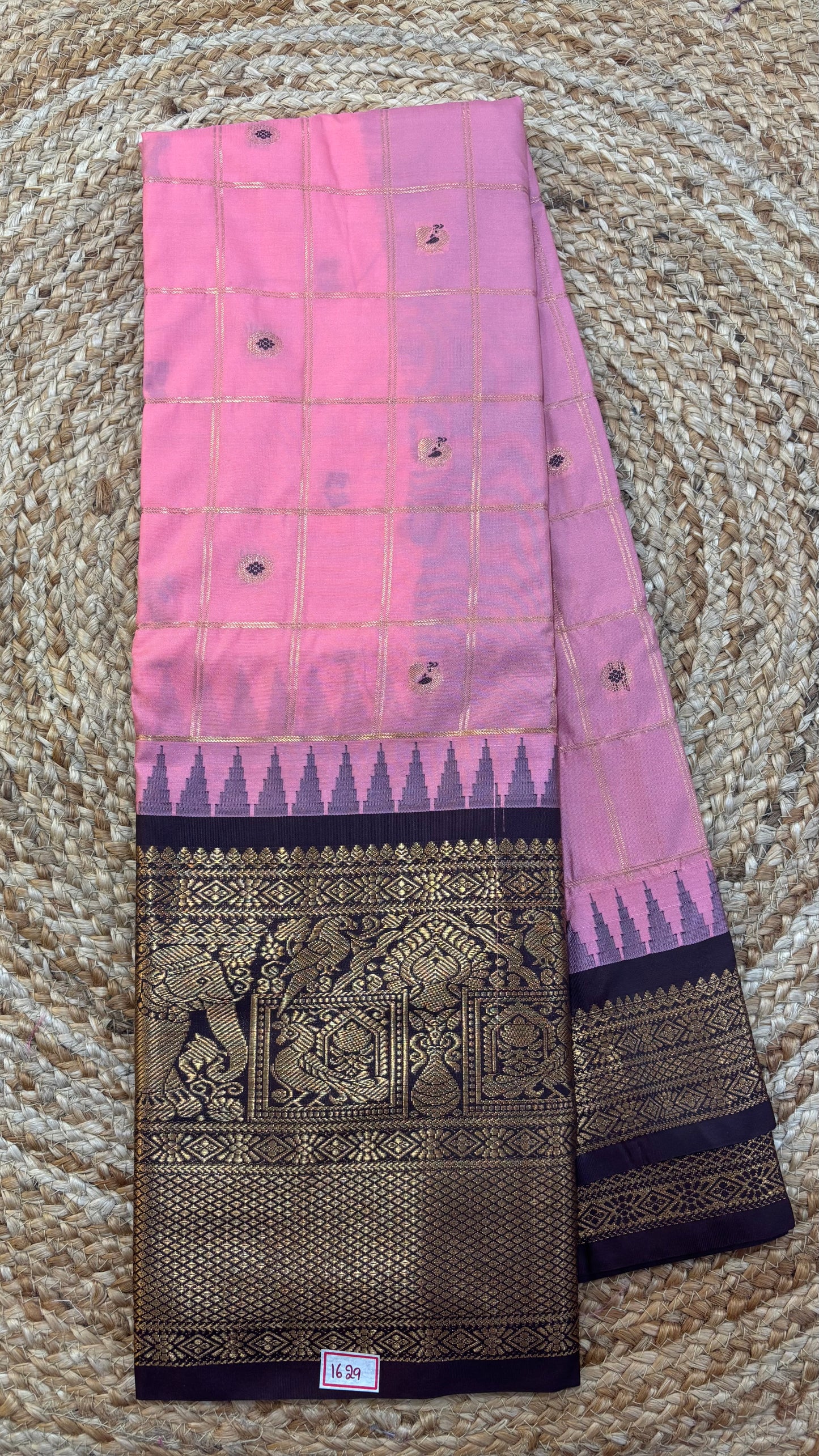 Semi Gadwal Checks Saree