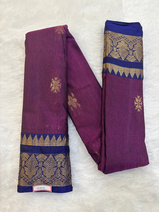 Semi Gadwal Sico Small Border Saree