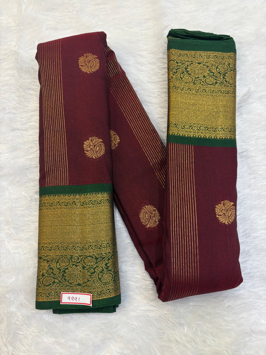 Semi Gadwal Sico Small Border Saree