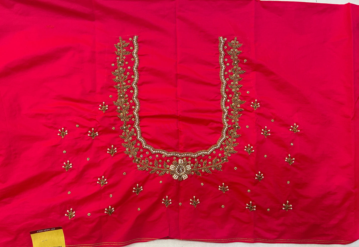 Bridal Maggam Work Blouses with Pearl & Flower Design