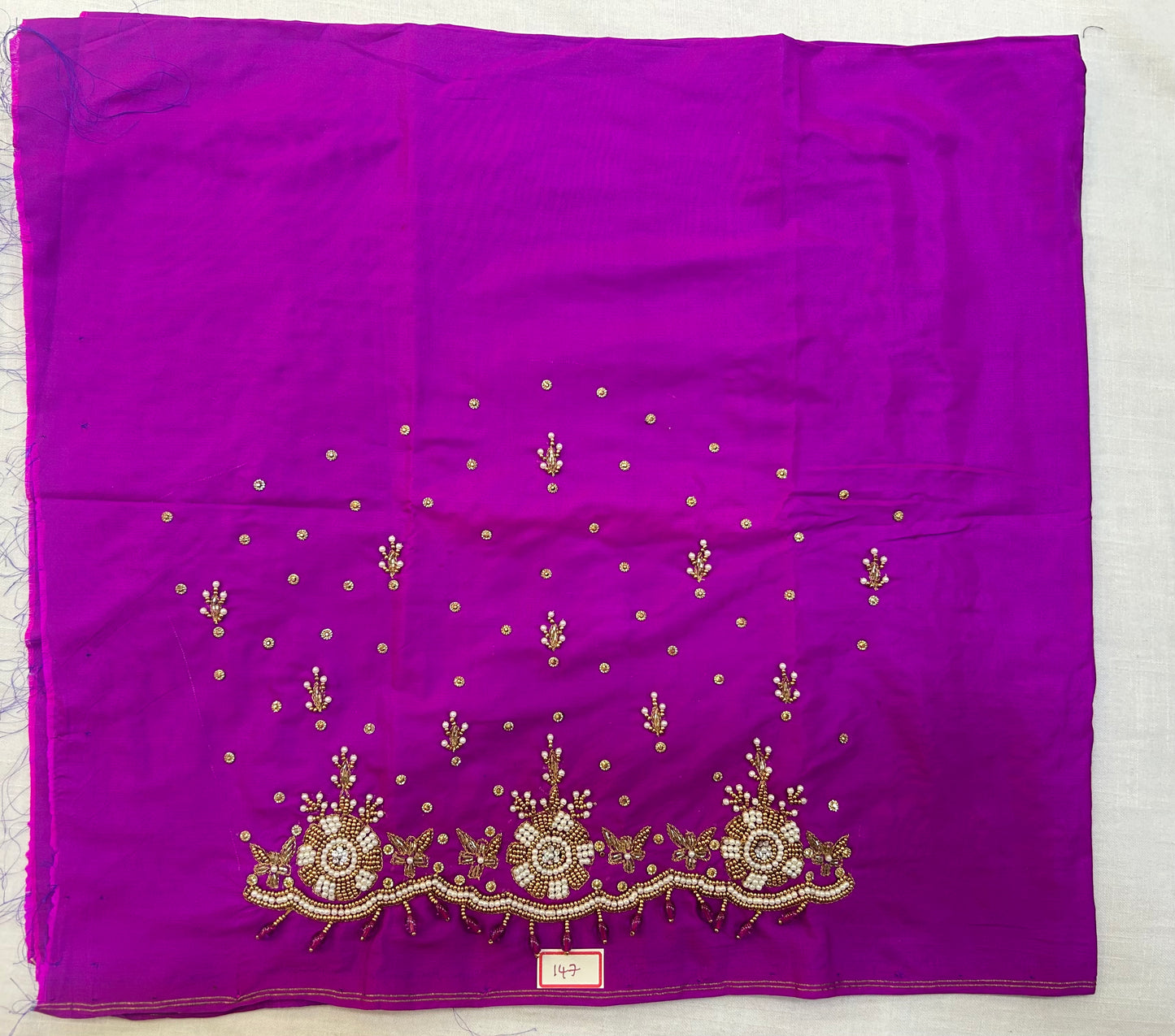 Bridal Maggam Work Blouses with Pearl & Flower Design