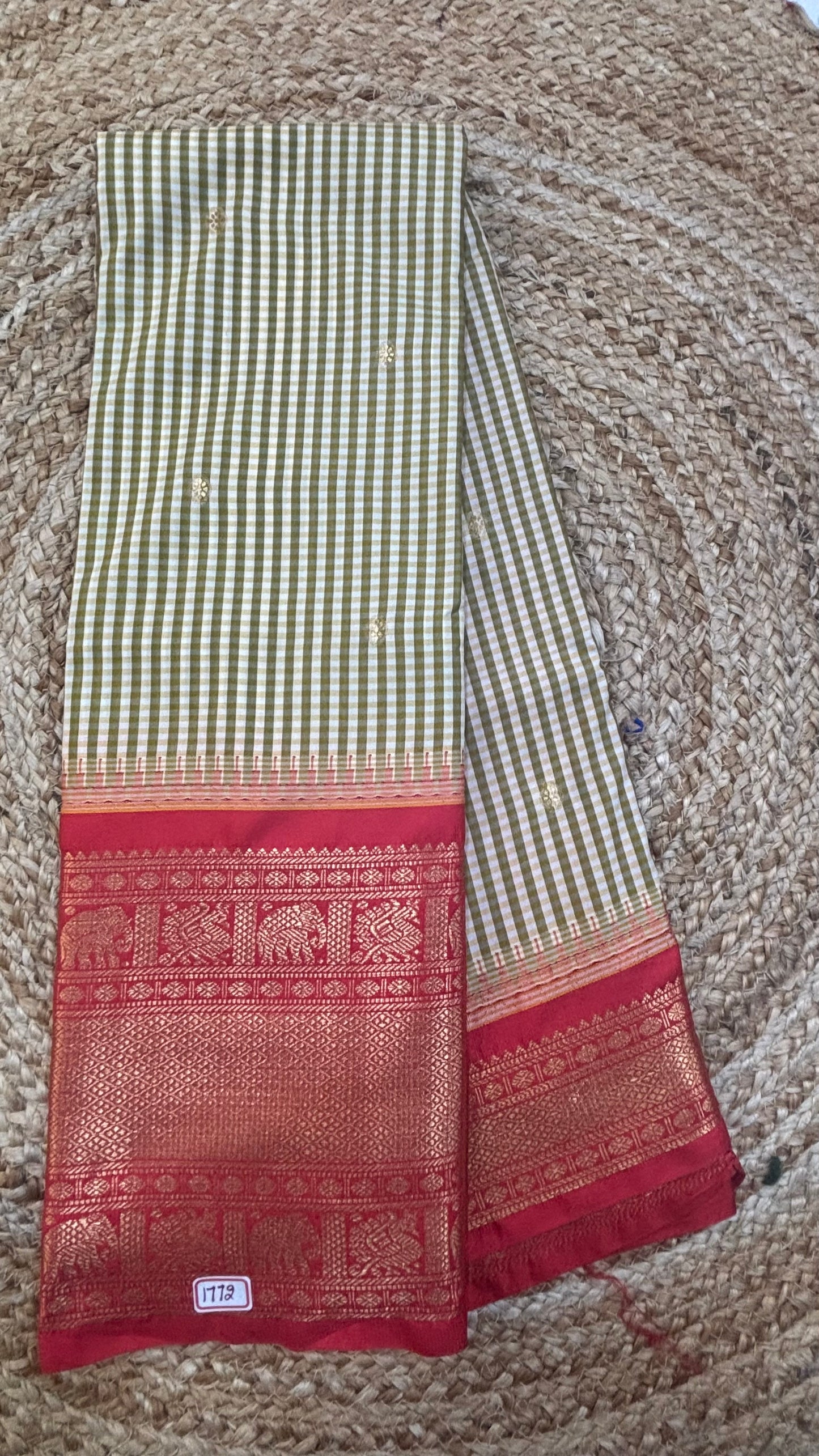Semi Gadwal Checks Saree