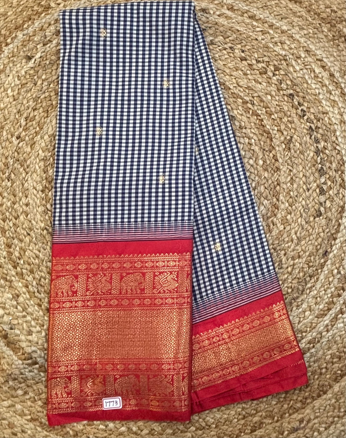 Semi Gadwal Checks Saree