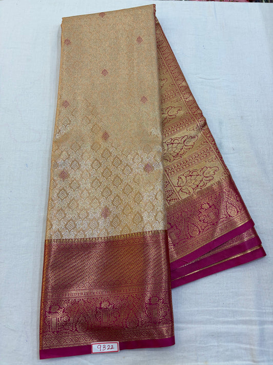 Semi Kanchi Tissue Pattu Saree - Pencil Work