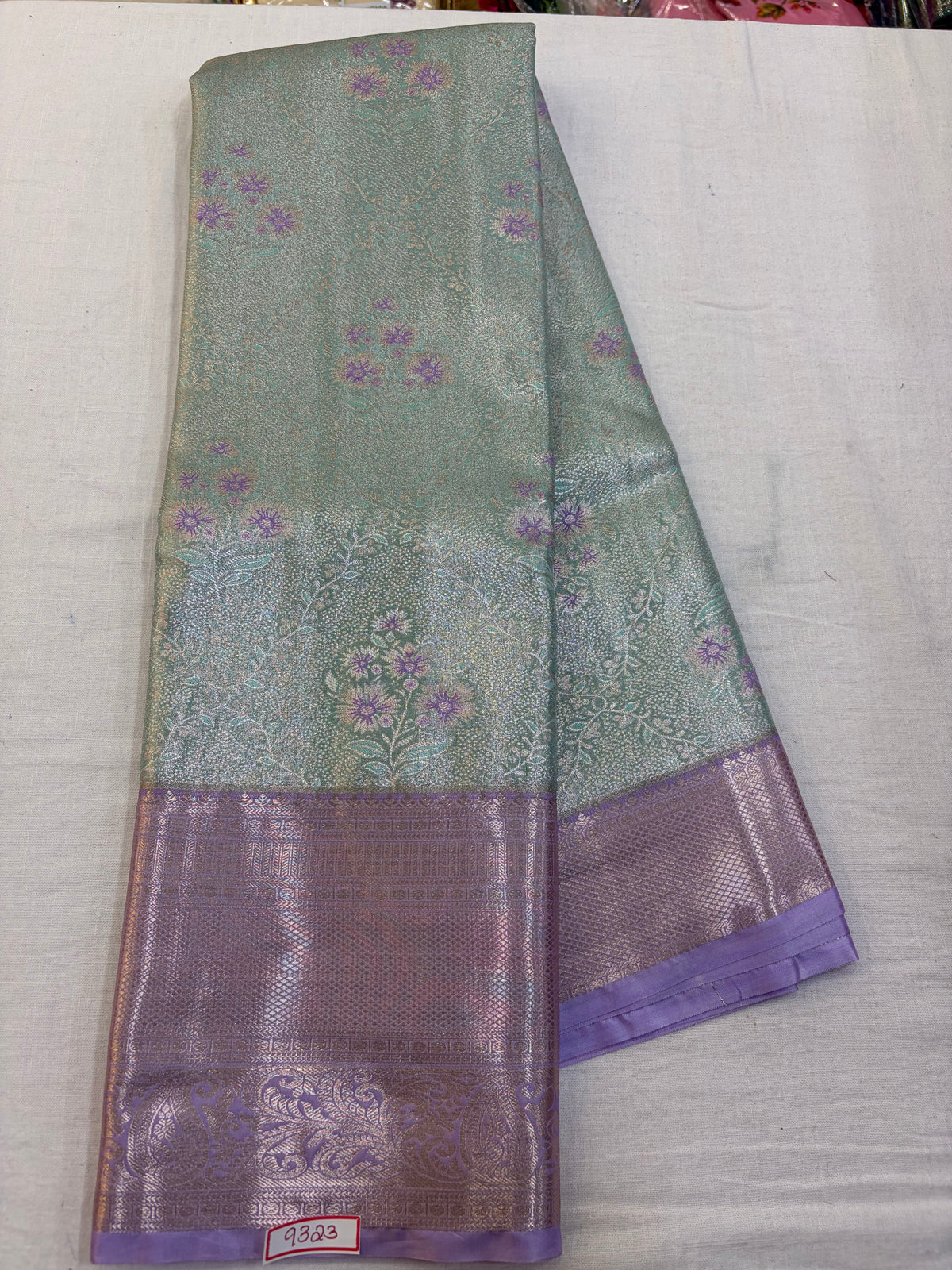 Semi Kanchi Tissue Pattu Saree - Pencil Work