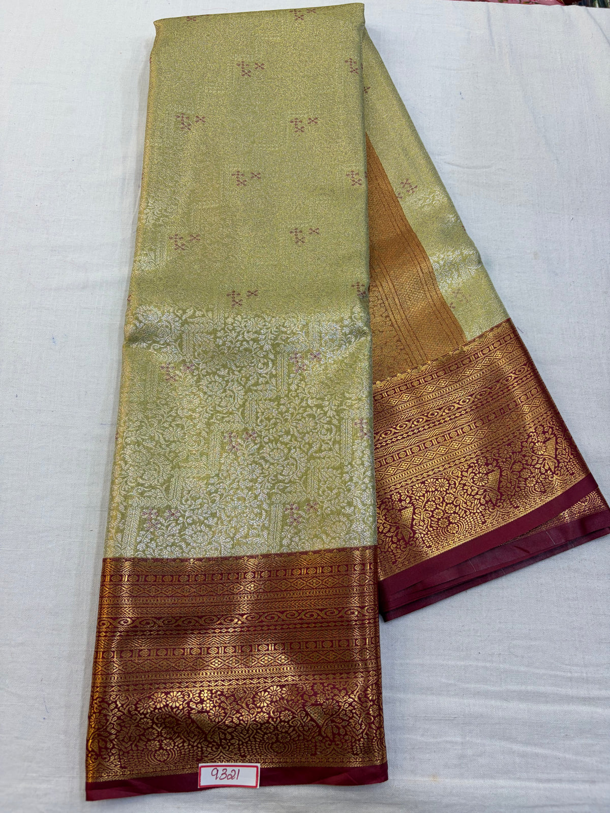 Semi Kanchi Tissue Pattu Saree - Pencil Work