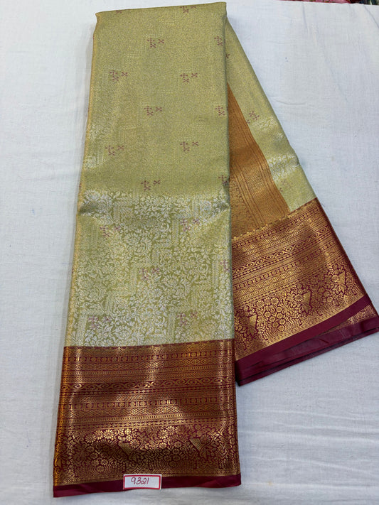 Semi Kanchi Tissue Pattu Saree - Pencil Work