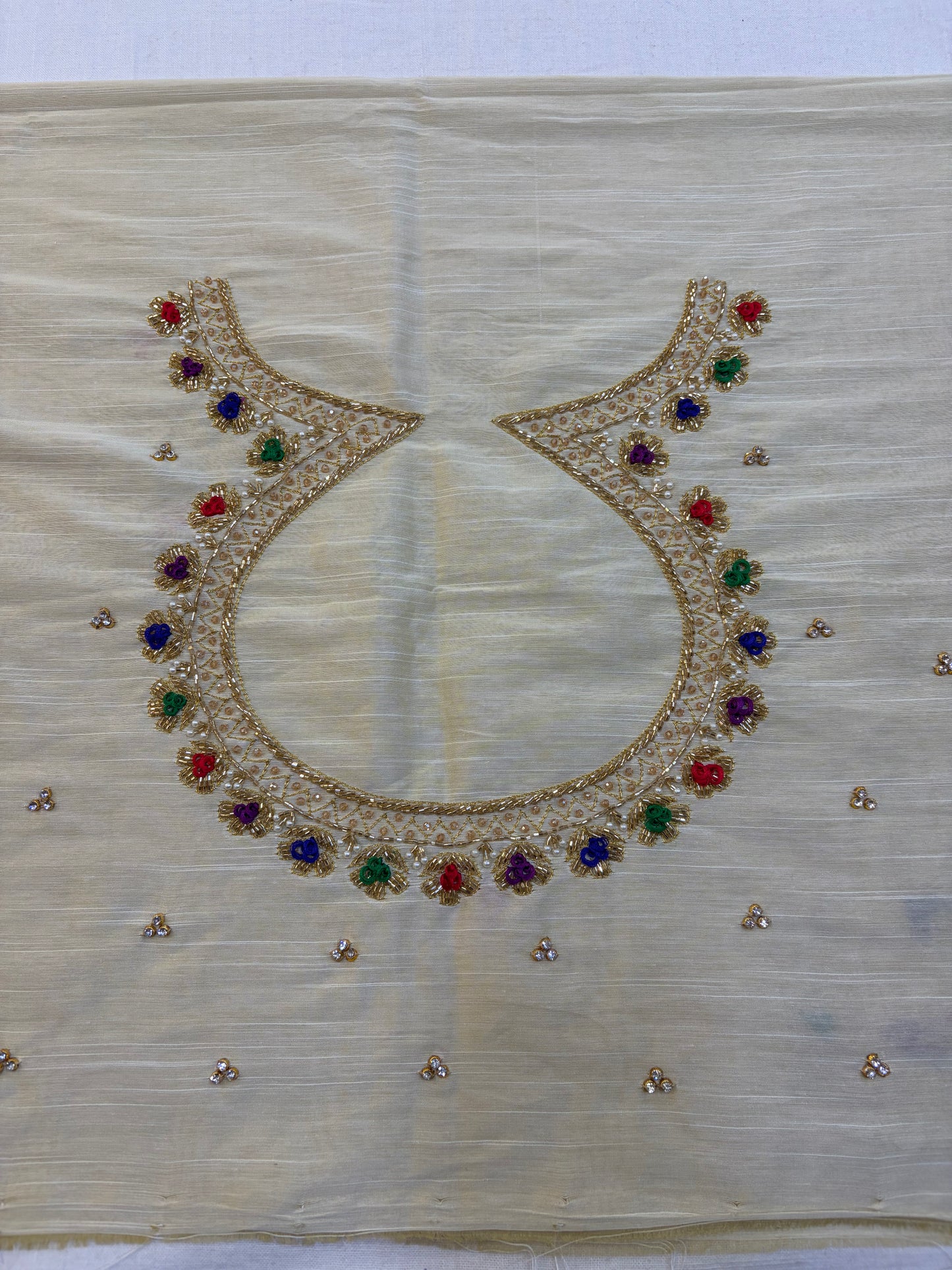 Raw Silk Maggam Blouse material
