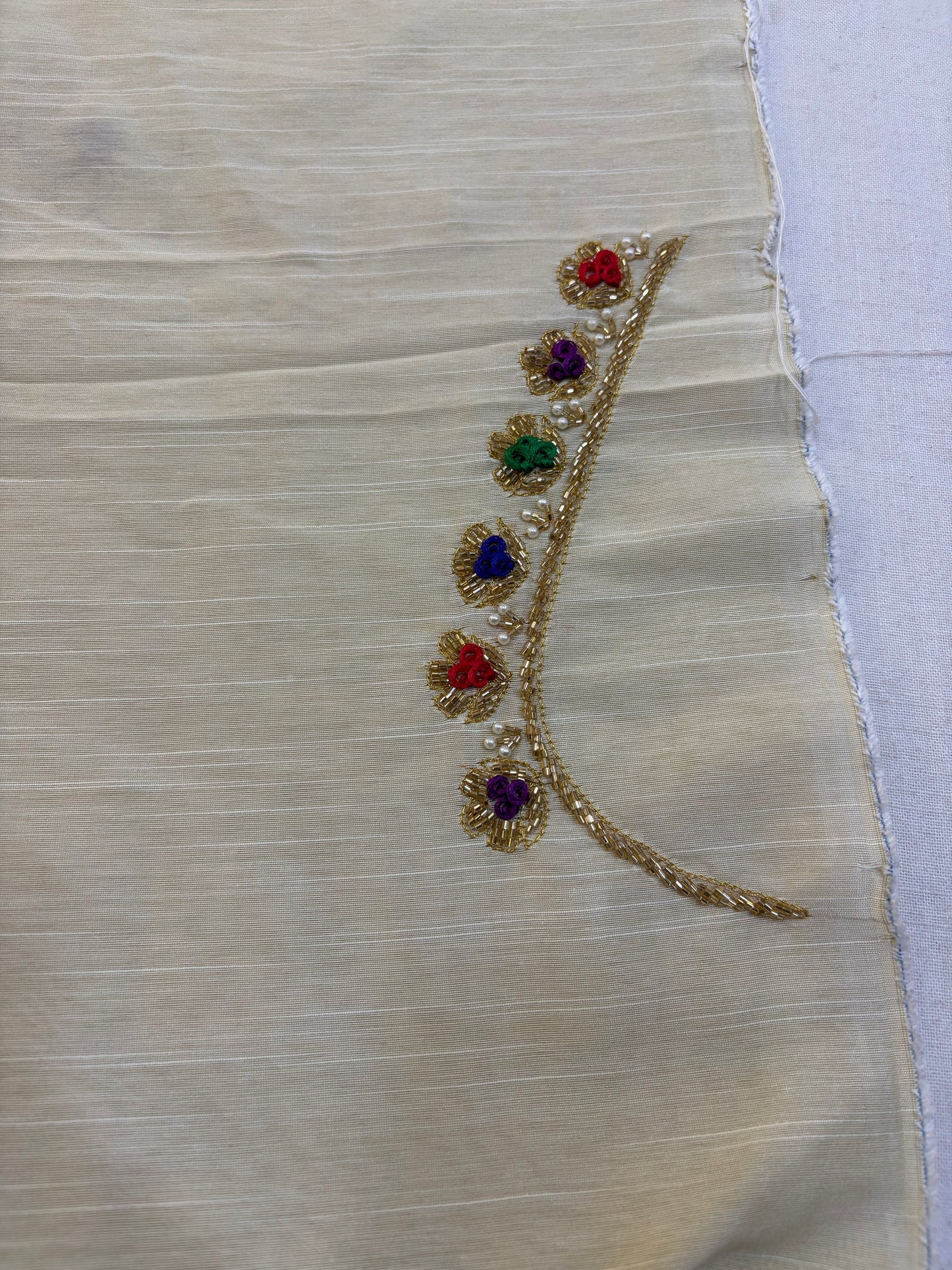 Raw Silk Maggam Blouse material