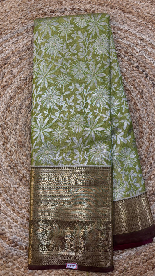 Semi Kanchi 1G gold Saree
