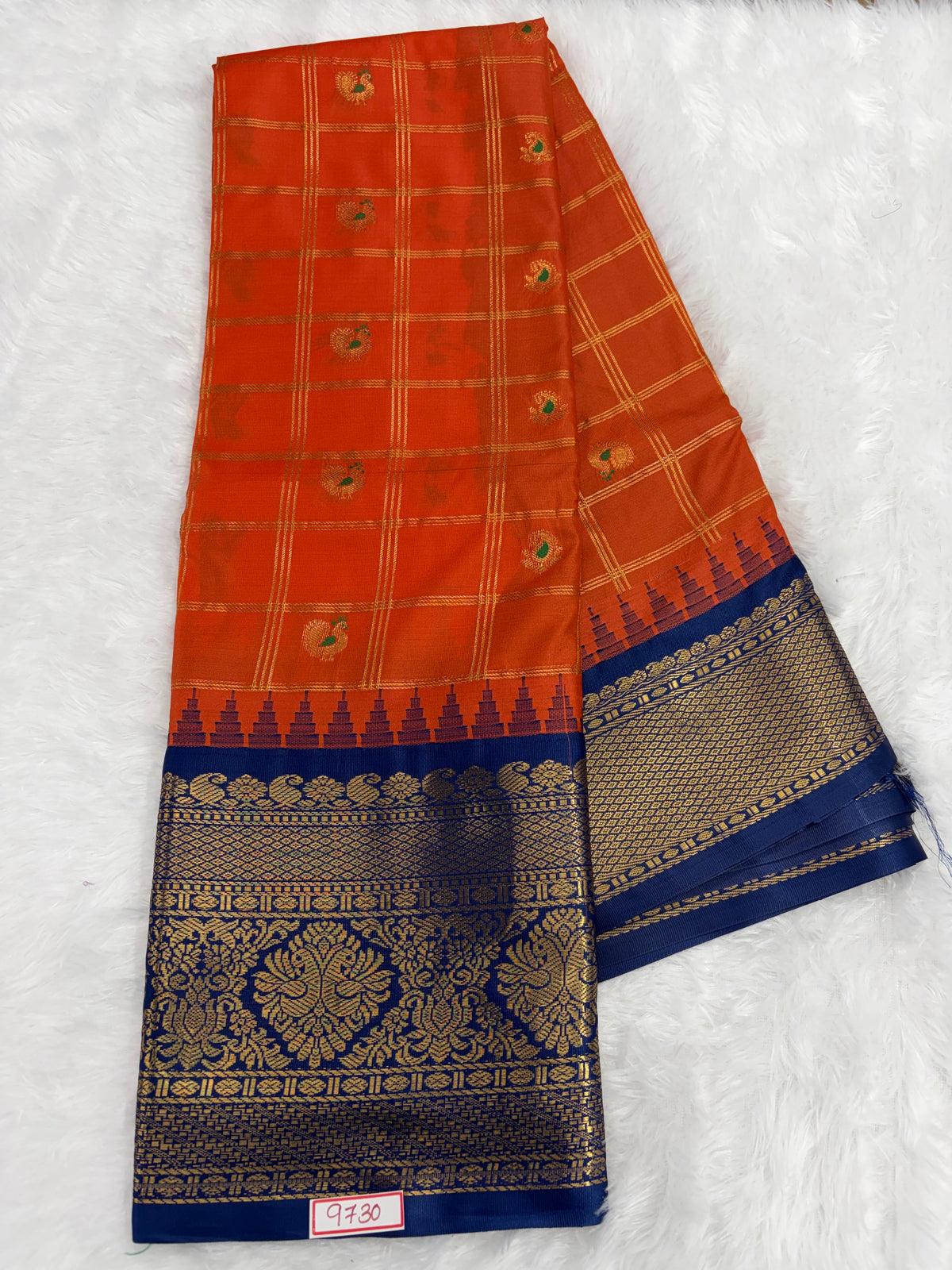 Semi Gadwal Silk - Vintage Checks Saree