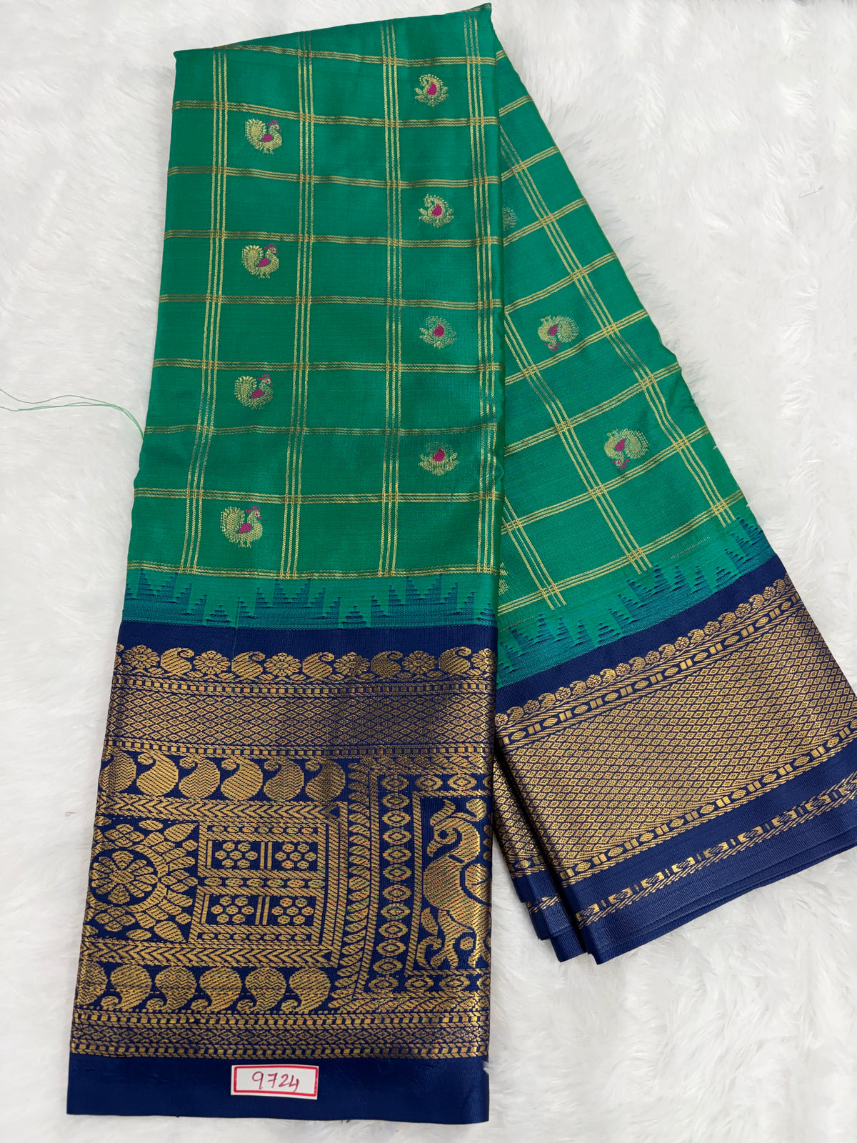 Semi Gadwal Silk - Vintage Checks Saree