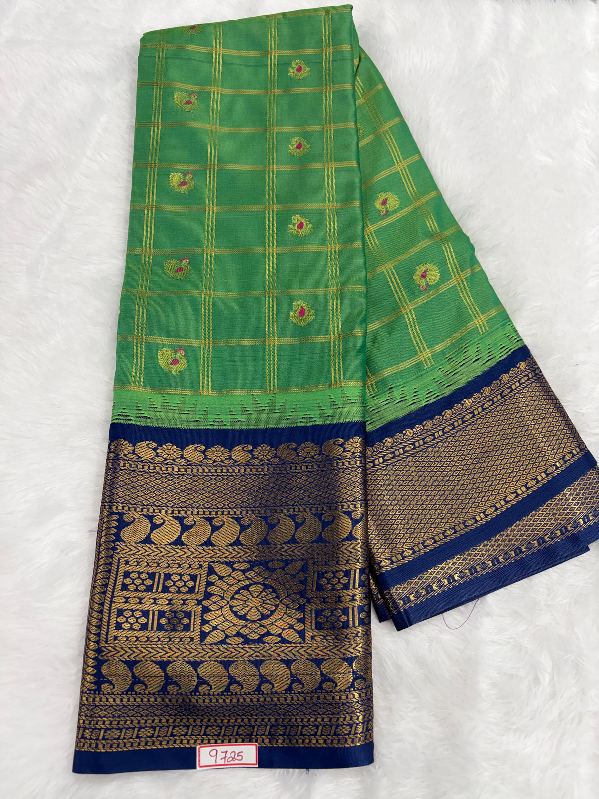 Semi Gadwal Silk - Vintage Checks Saree