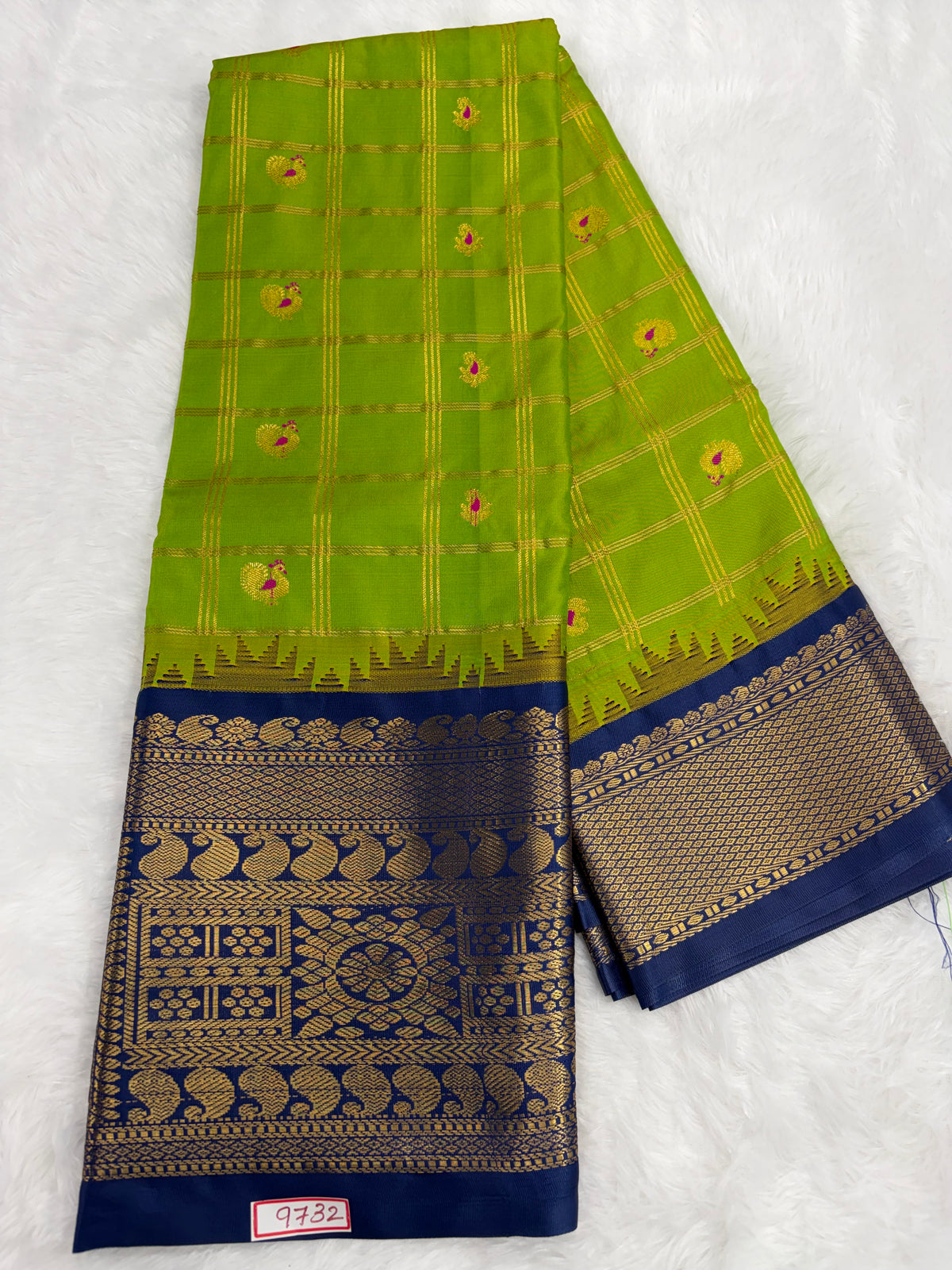 Semi Gadwal Silk - Vintage Checks Saree