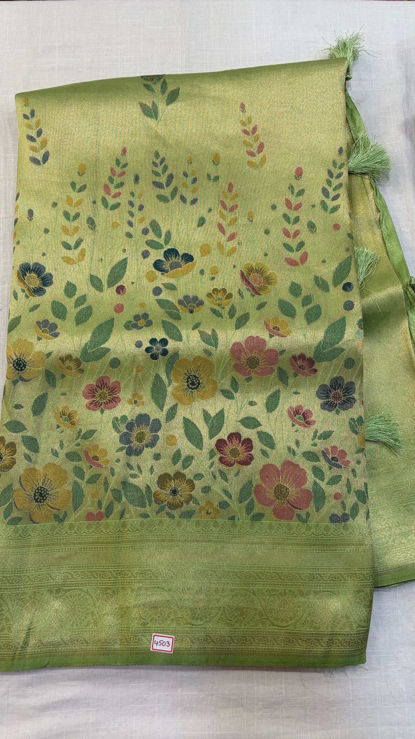 Banaras Georgette Tissue Floral weaving Saree