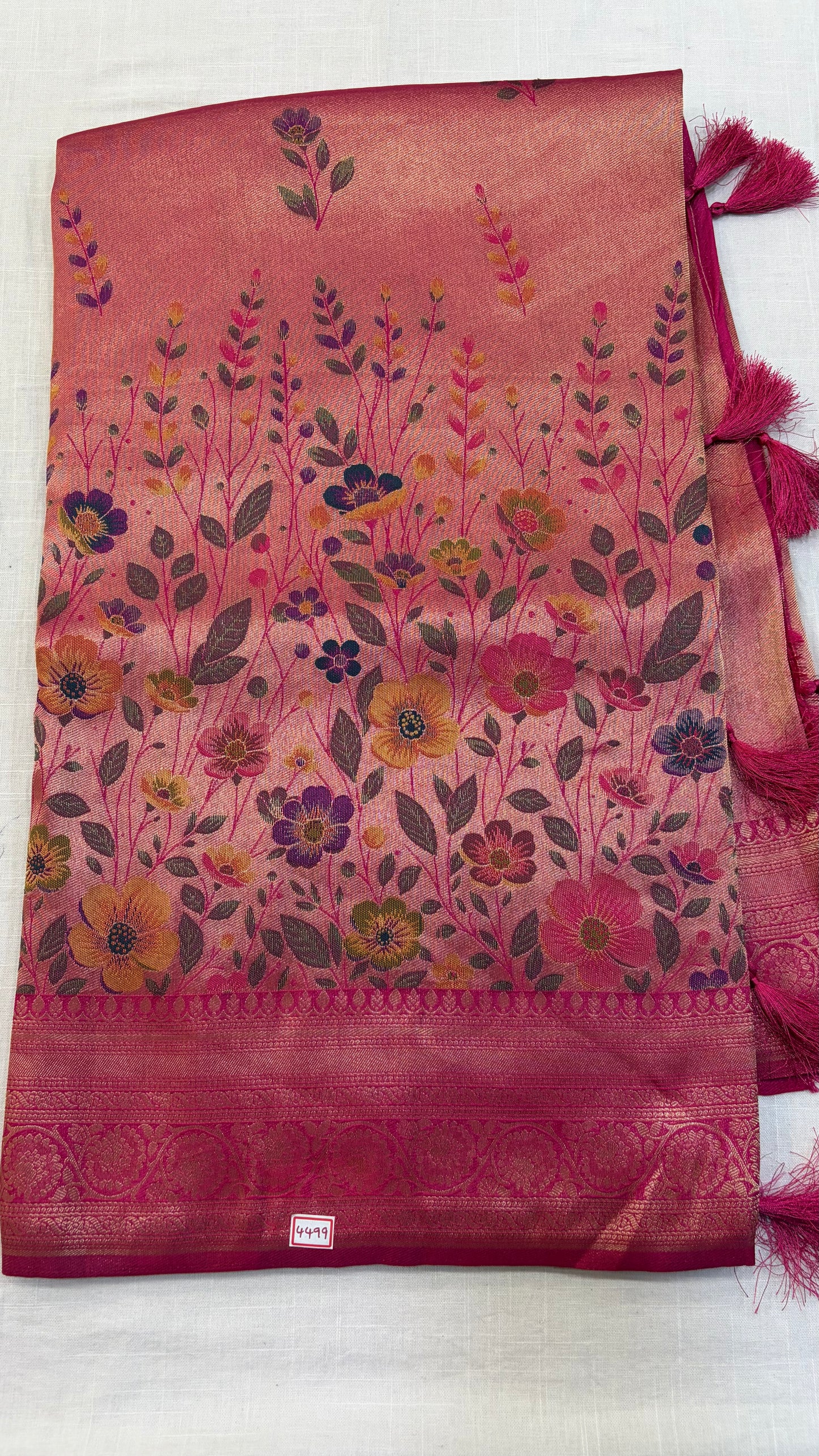 Banaras Georgette Tissue Floral weaving Saree