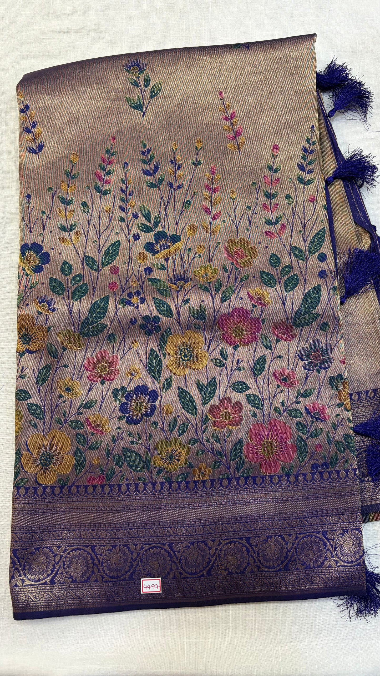 Banaras Georgette Tissue Floral weaving Saree