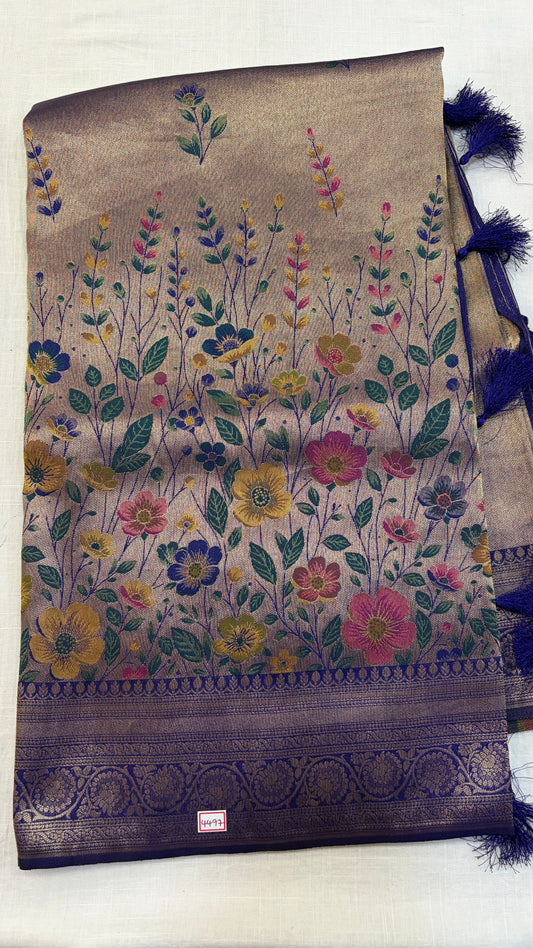 Banaras Georgette Tissue Floral weaving Saree