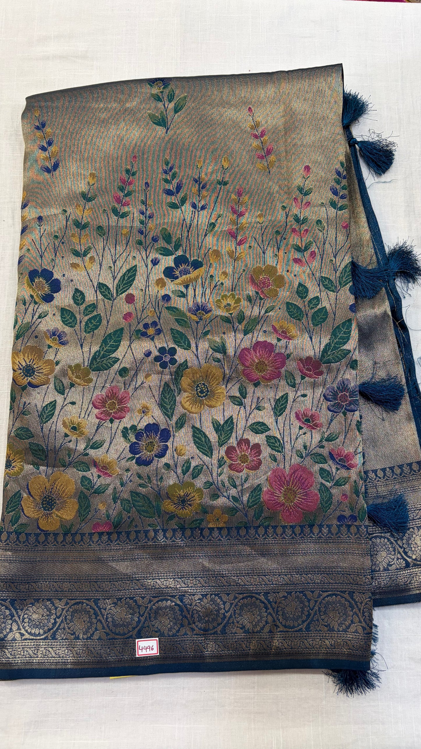 Banaras Georgette Tissue Floral weaving Saree