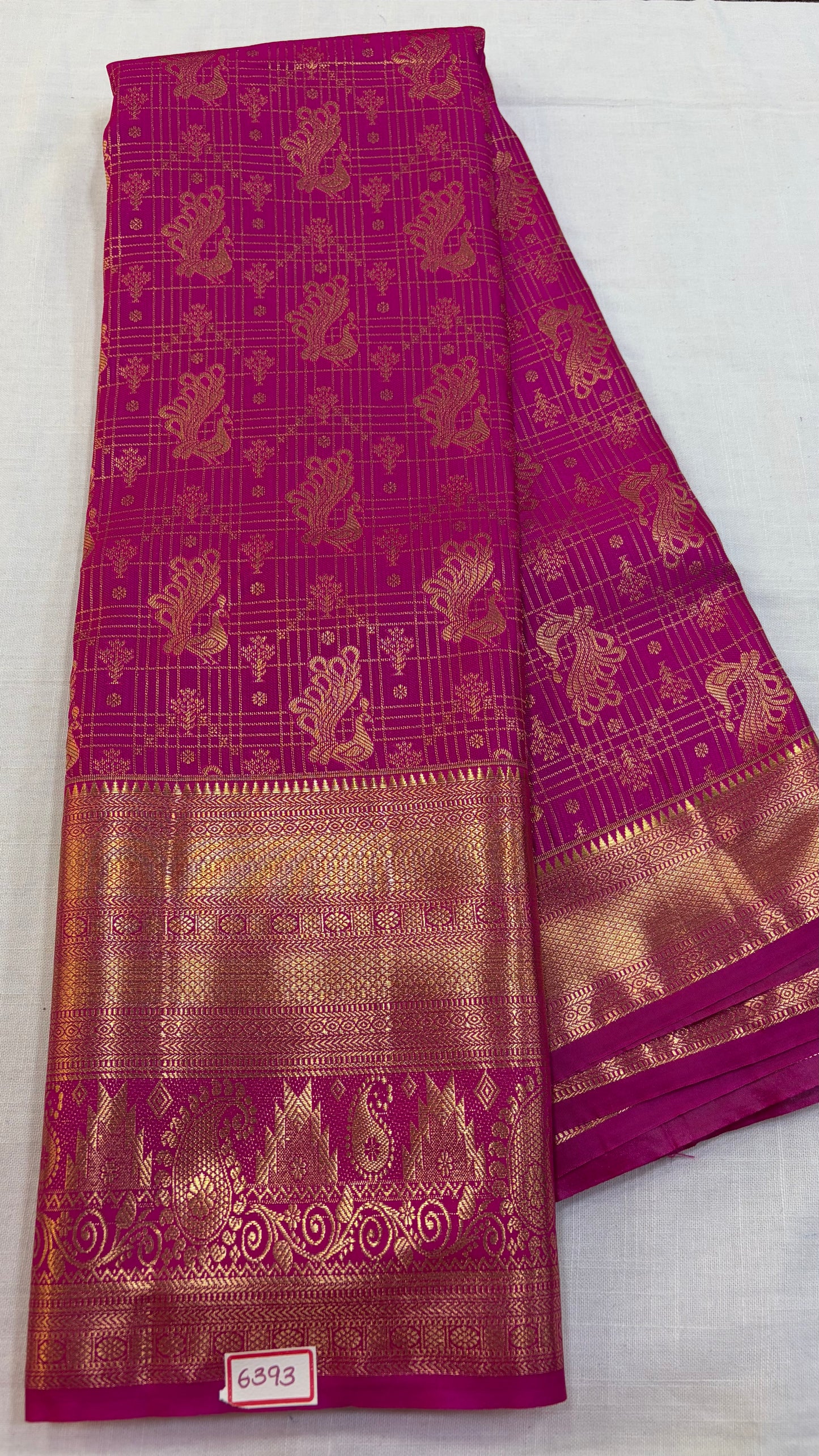 Self Semi Kanchi Pattu saree - pink
