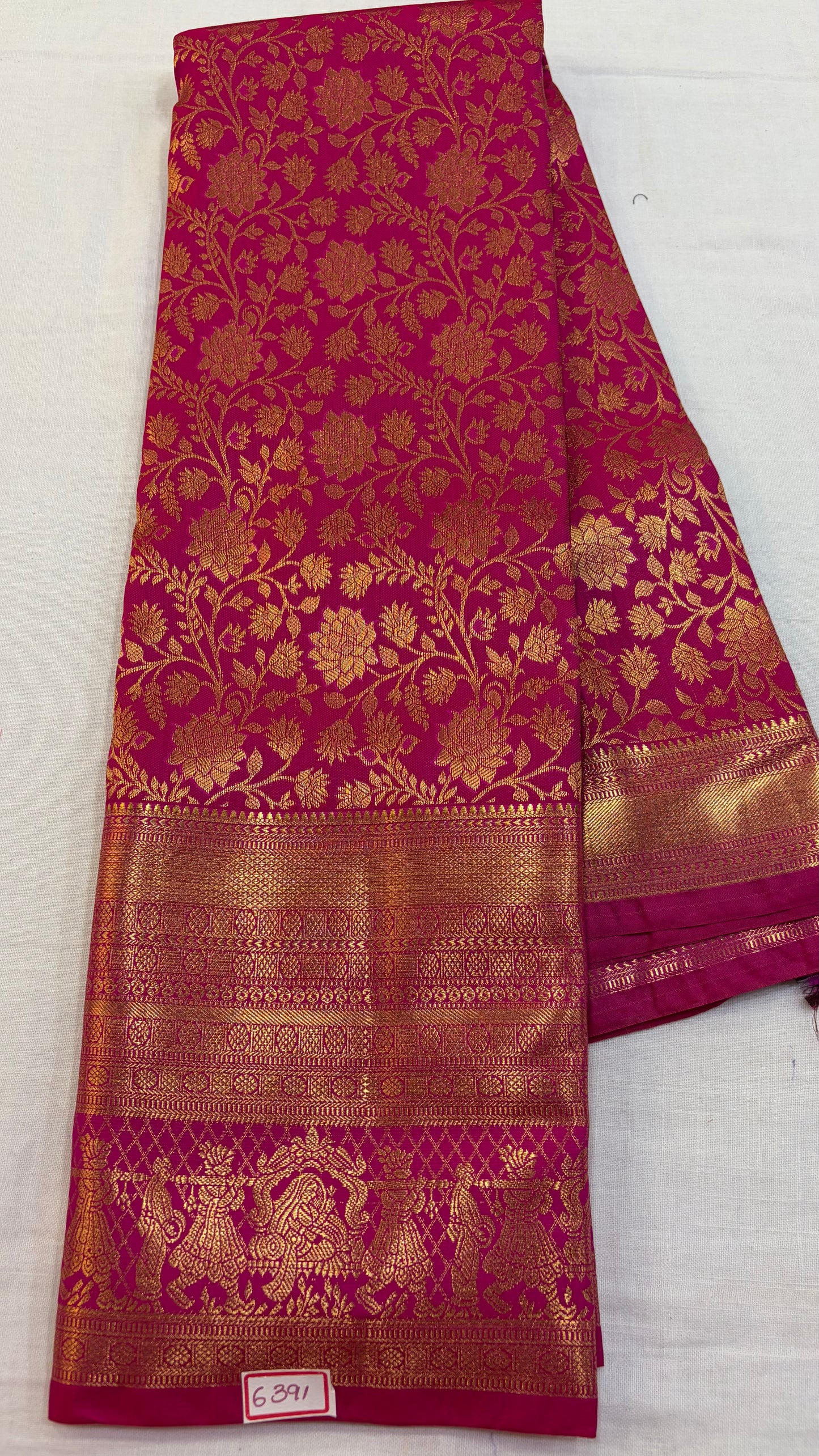 Self Semi Kanchi Pattu saree - Pink