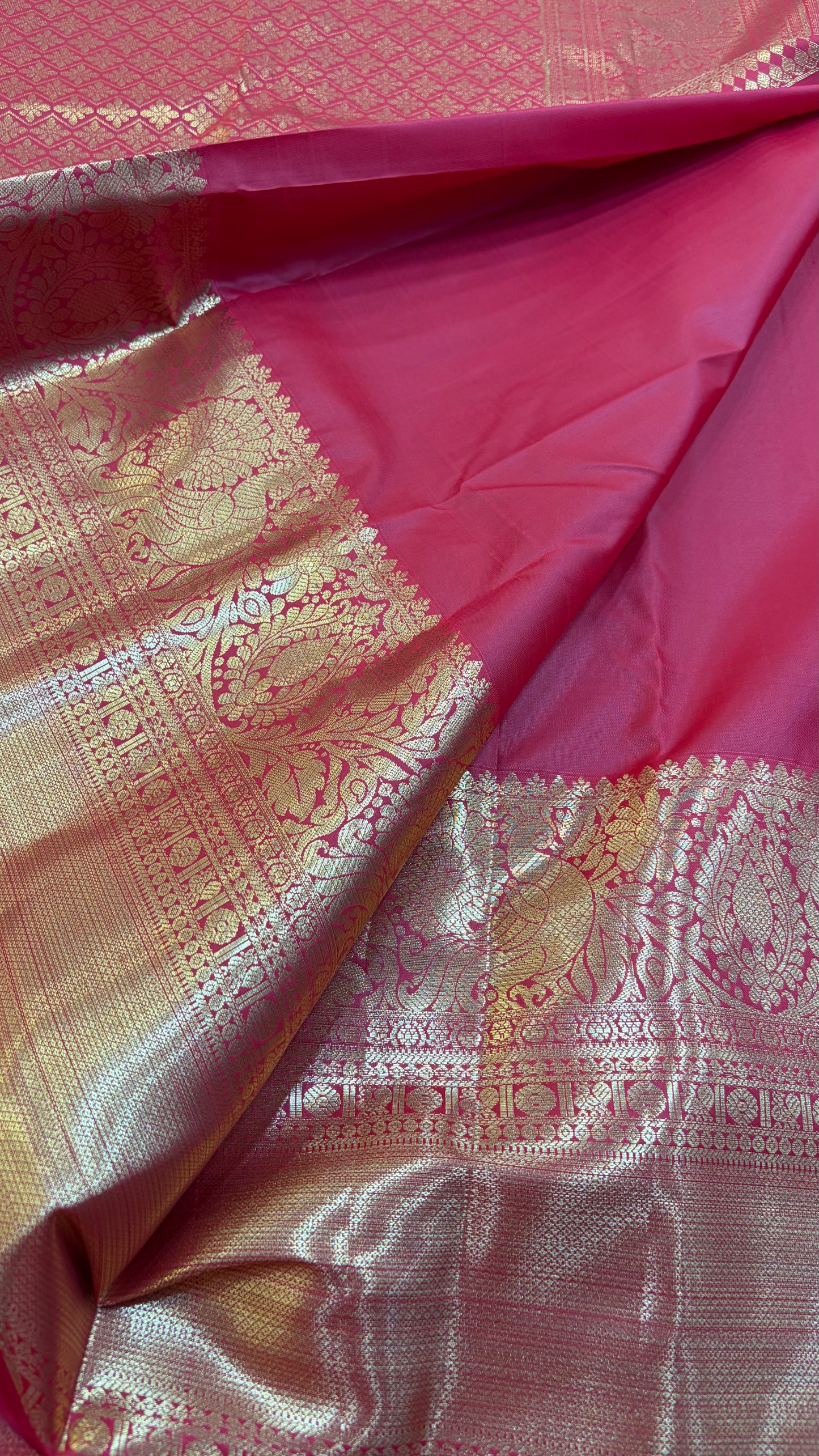 Self Semi Kanchi Pattu saree- Mirchi Red