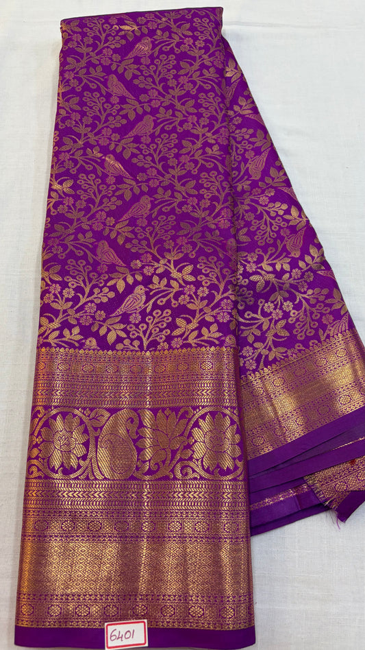 Self Semi Kanchi Pattu saree - Magenta Pink