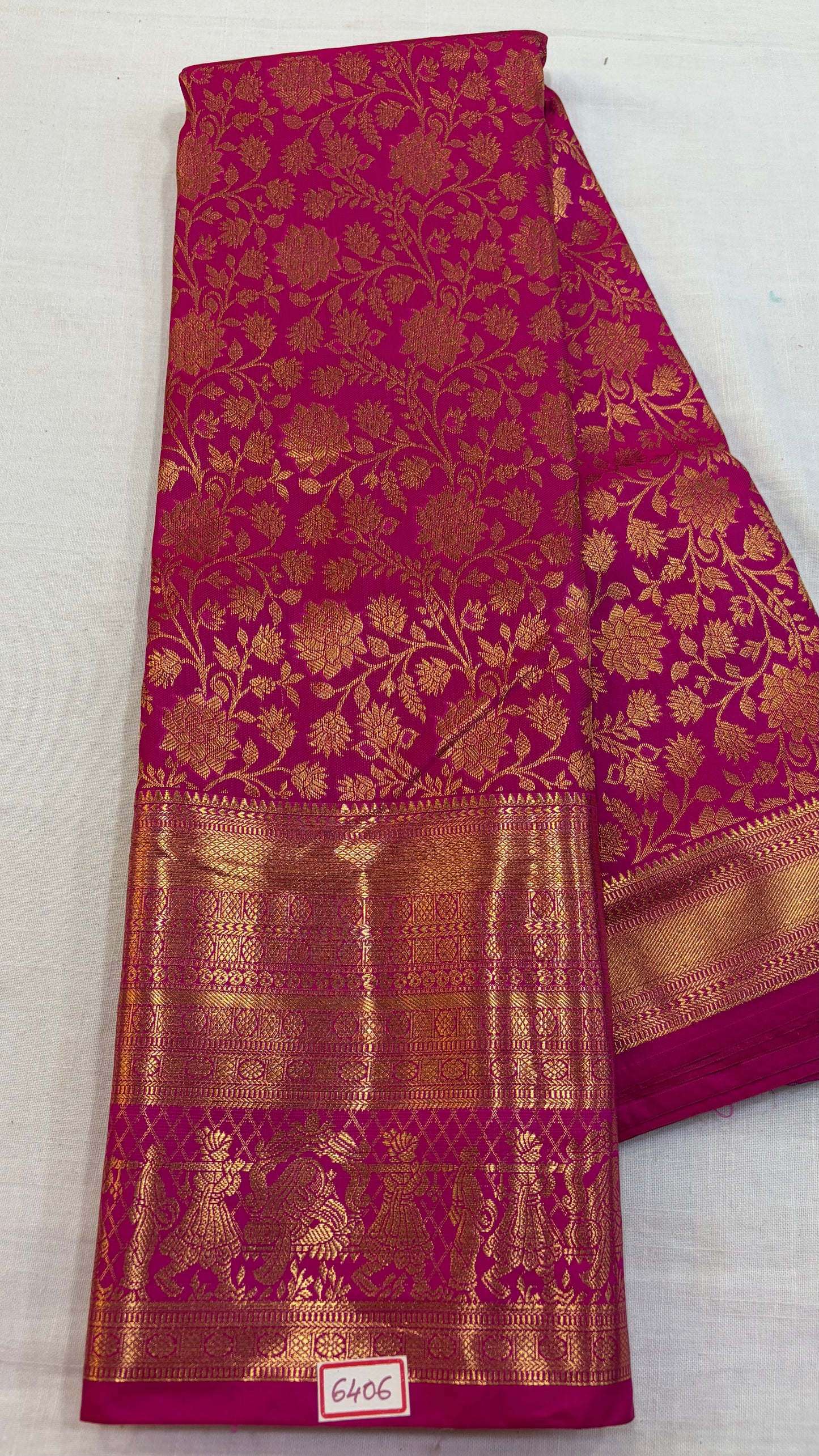 Self Semi Kanchi Pattu saree- Pink