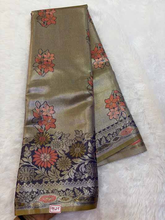 Semi Kanchi Tissue weaving Saree