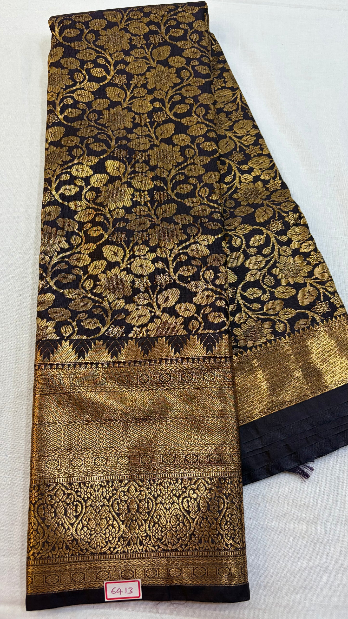 Self Semi Kanchi Pattu saree Dark  Wine