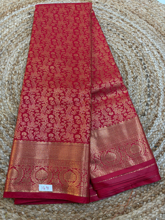 Semi Kanchi Small border Saree
