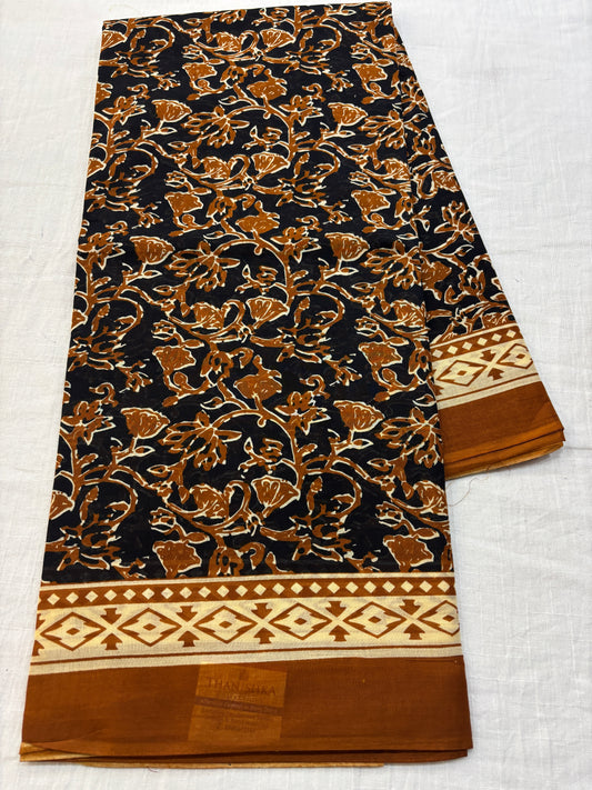 Mul cotton Bagru printed Saree