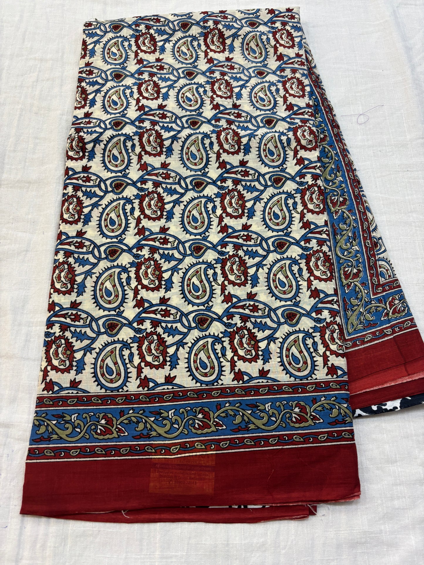 Mul cotton Bagru printed Saree