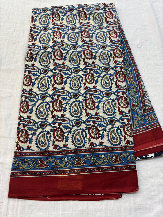 Mul cotton Bagru printed Saree
