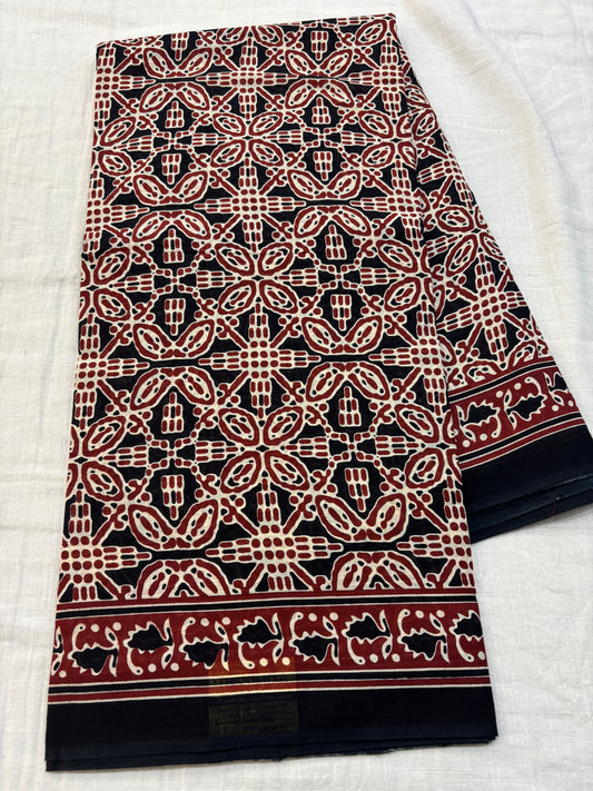 Mul cotton Bagru printed Saree