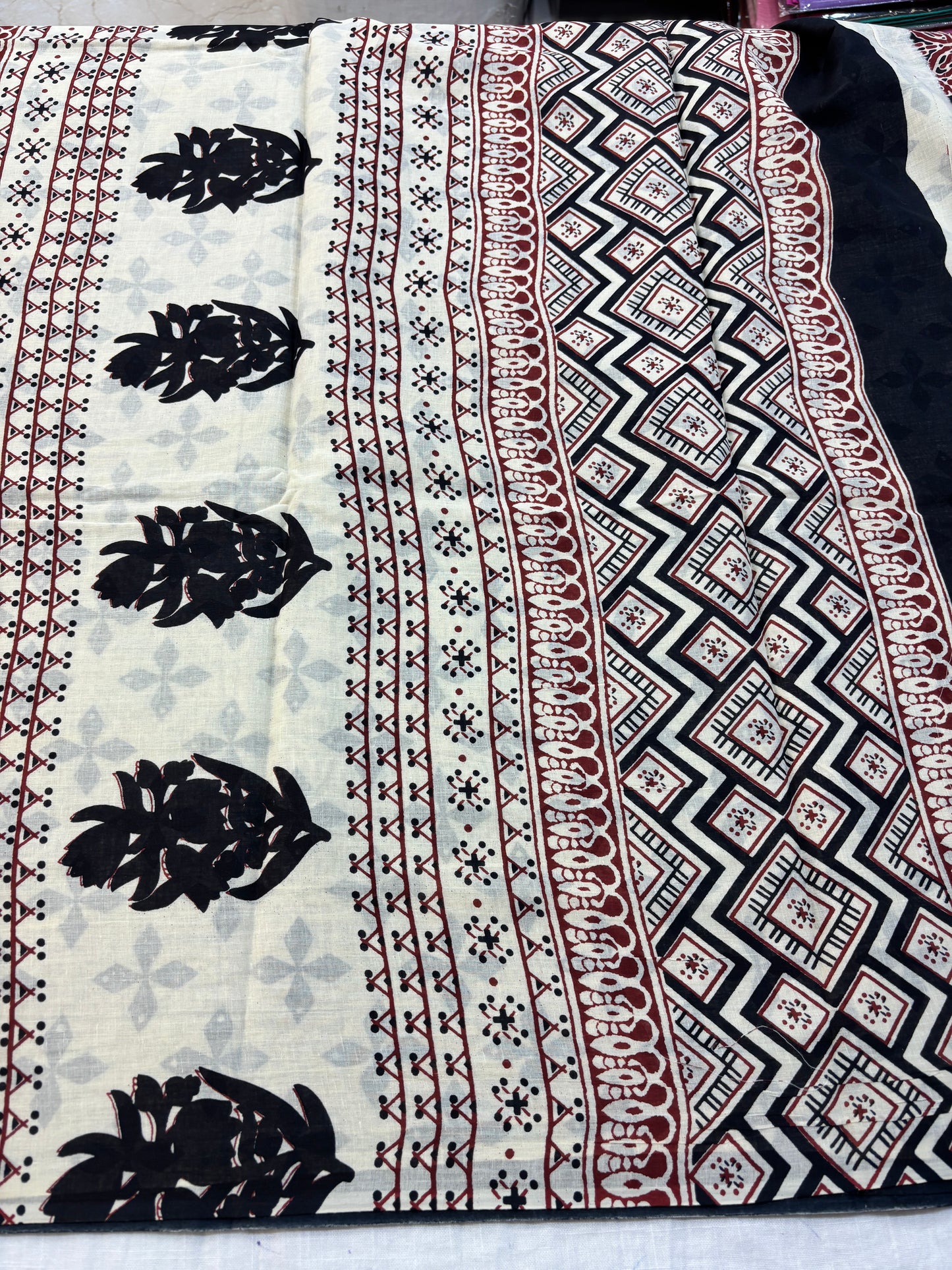 Mul cotton Bagru printed Saree