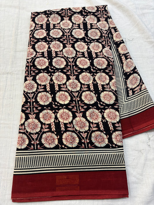 Mul cotton Bagru printed Saree