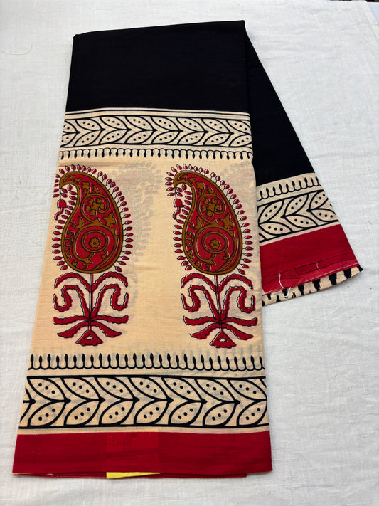 Mul cotton Block printed Saree