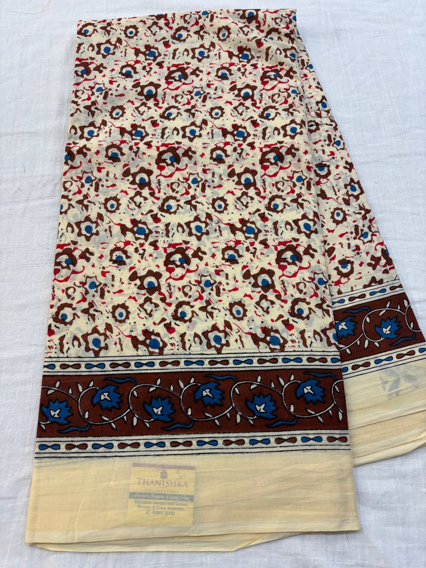 Mul cotton Block printed Saree
